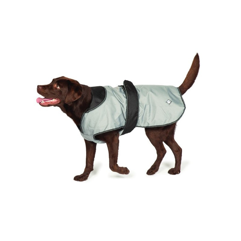 Praktischer 2-in-1 Hundemantel - Regenjacke & Wintermantel - silber