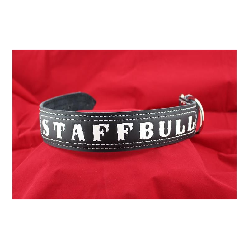 Lederhalsband - STAFFBULL Schriftzug