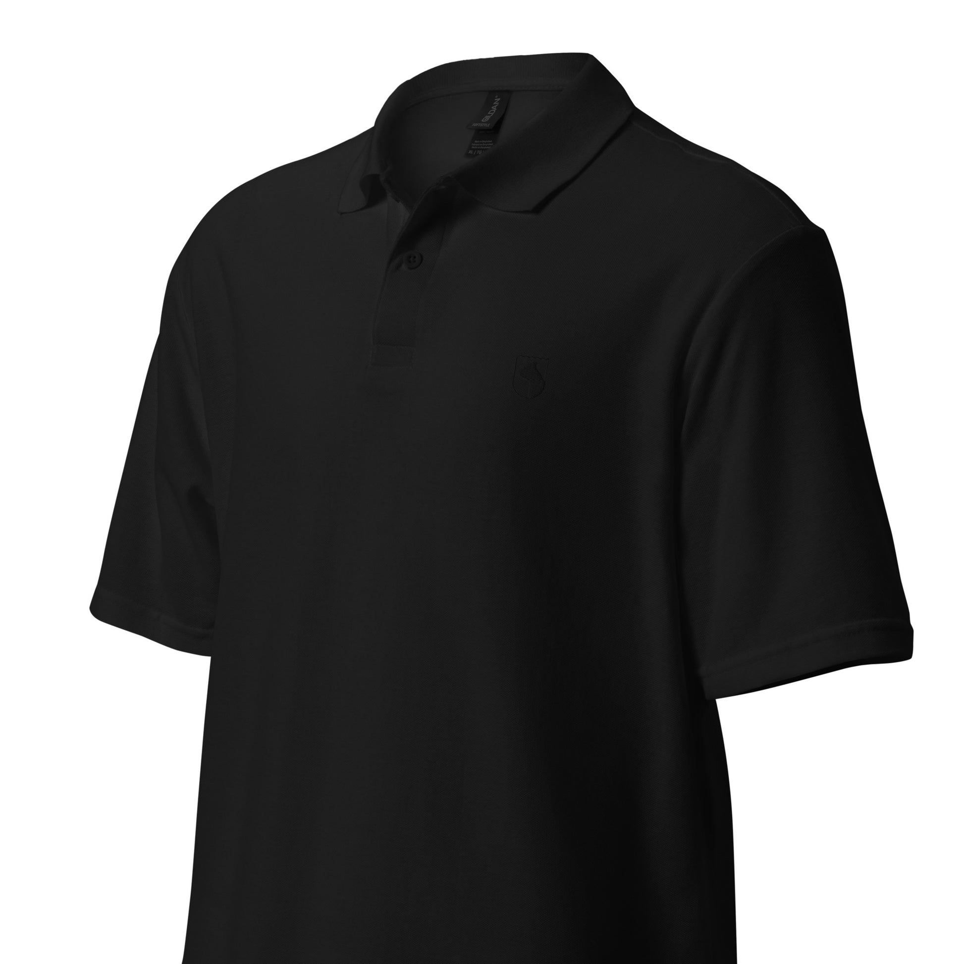 "STAFF Logo" Unisex Piqué-Poloshirt - Staffordshire Bullterrier - schwarz