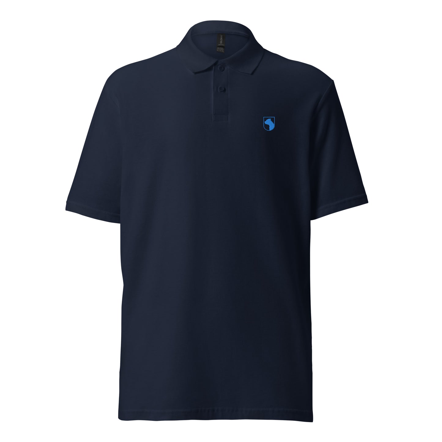 "STAFF Logo" Unisex Piqué-Poloshirt - Staffordshire Bullterrier - blau