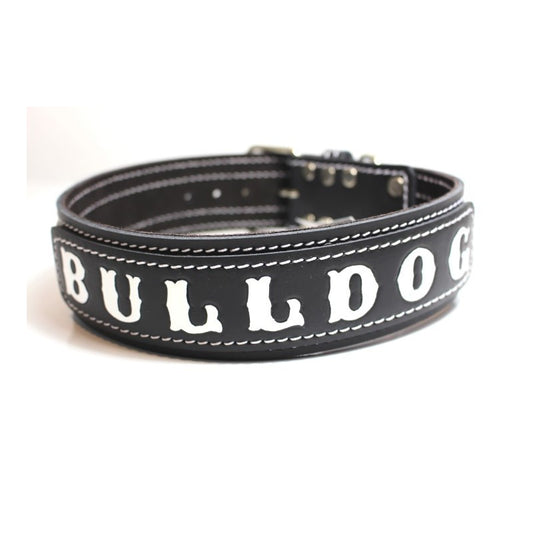 Lederhalsband - BULLDOG - Hundehalsband für Bulldoggen