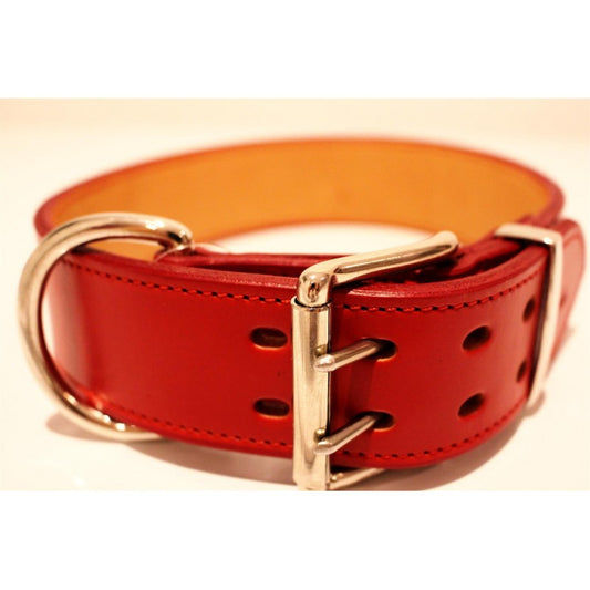 Lederhalsband Premium Red (5 cm breit)